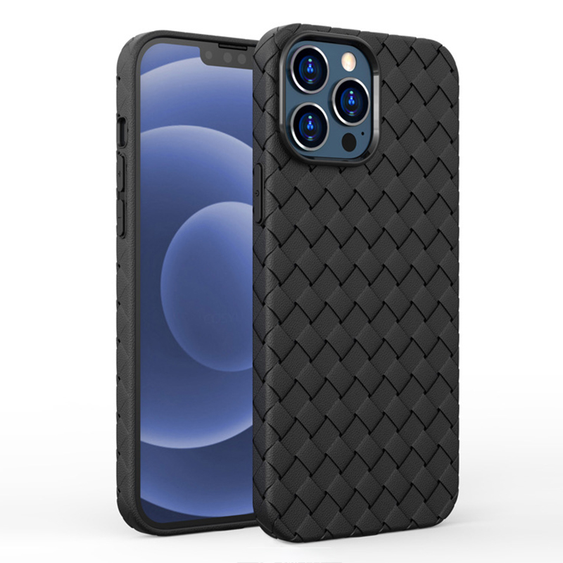 

Für Iphone 15 Pro Max Gewebte Textur -telefonhülle Weiche TPU -wärmeabdeckung - Schwarz, iPhone 15 Pro Max