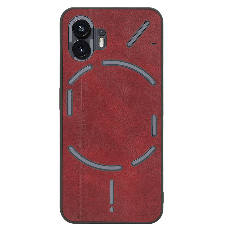 

Für Nichts Telefon (2) Telefonabdeckung Stitching Line PU Leder Beschichtete PC+TPU Drop-proof-hülle - Rot, Nothing Phone (2)