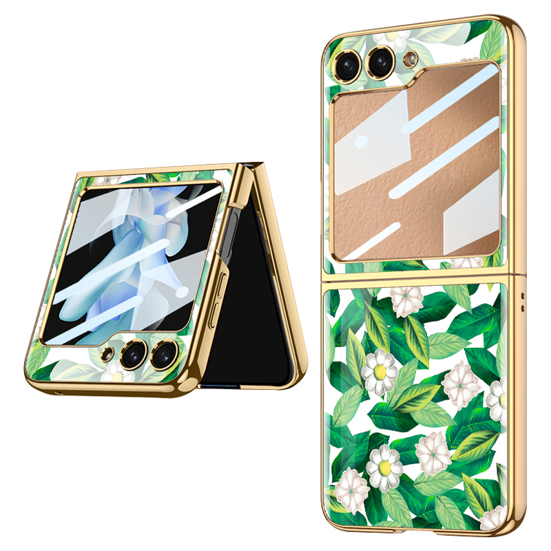 

Gkk-muster Druckphase Für Samsung Galaxy Z Flip5 5G Hartes Pc-telefonabdeckung Eingebauter, Temperamentvoller Glasfilm - Stil J, Galaxy Z Flip5 5G