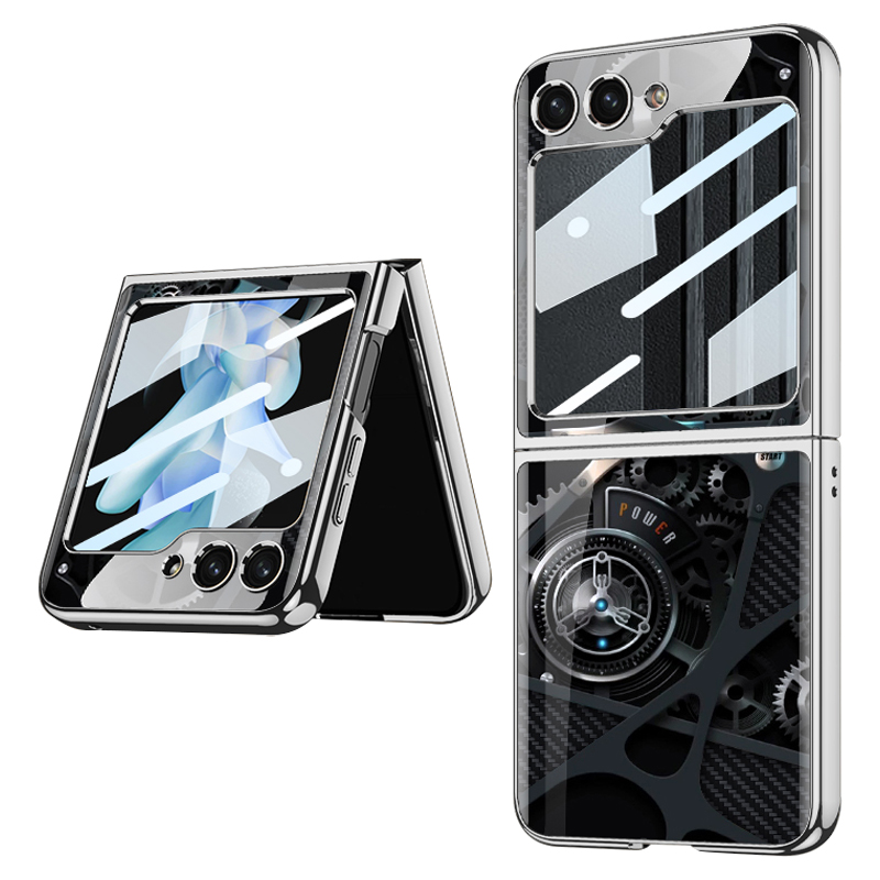 

Gkk-muster Druck Hartes Pc-hülle Für Samsung Galaxy Z Flip5 5G Anti-drogen-telefonschale Eingebautes Temperaturfilm Integriert - Maschinist, Galaxy Z Flip5 5G