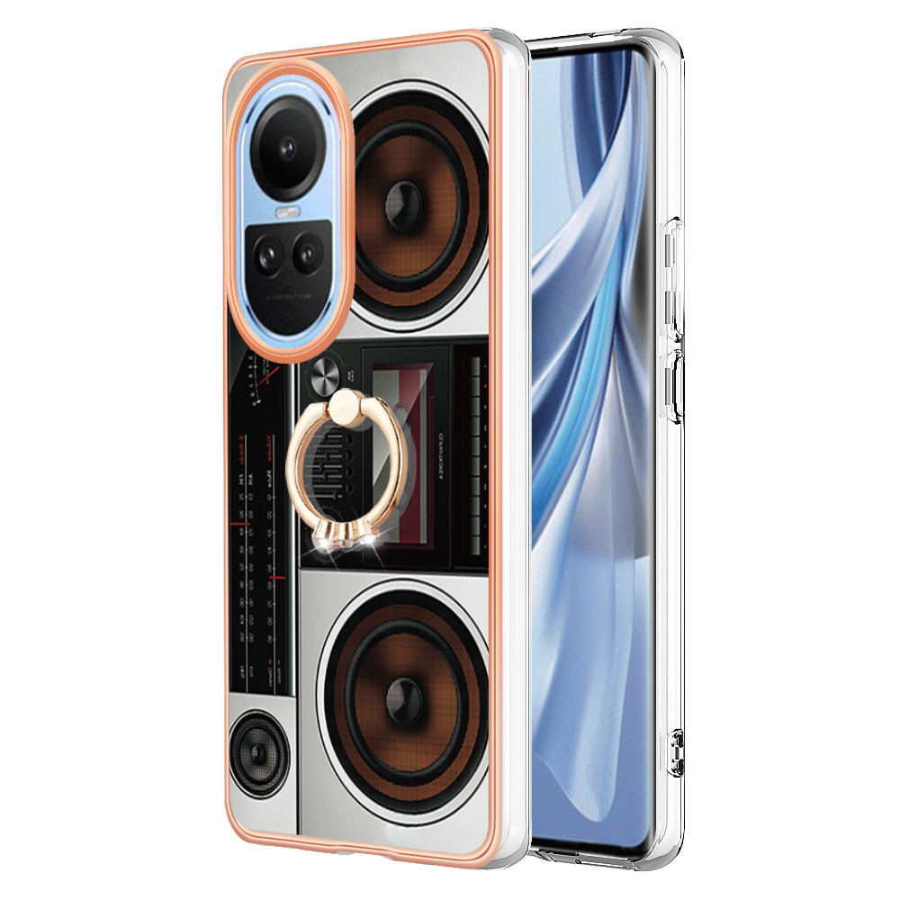 

YB Imd-serie-20-stil D Für Oppo Reno10 5G (global) 2,0 mm Imd-muster Telefonfall Elektroplierende Tpu-abdeckung - Radio, Oppo Reno10 5G (Global)