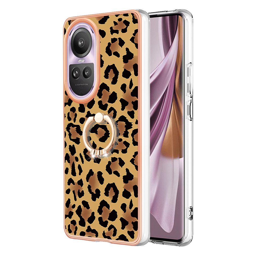 

YB IMD Series-20-stil D Für Oppo Reno10 Pro 5G (global) 2,0 mm Tpu-hülle Imd-muster Elektroplierendes Telefon-kickstand Cover - Leopard, Oppo Reno10 Pro 5G (Global)