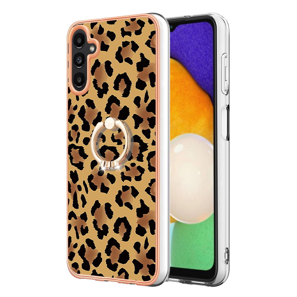 

YB IMD Series-20-stil D Für Samsung Galaxy A14 4g / 5G 2,0 -mm -telefonhülle Elektroplating Kickstand IMD -musterabdeckung - Leopard, Galaxy A14 5G