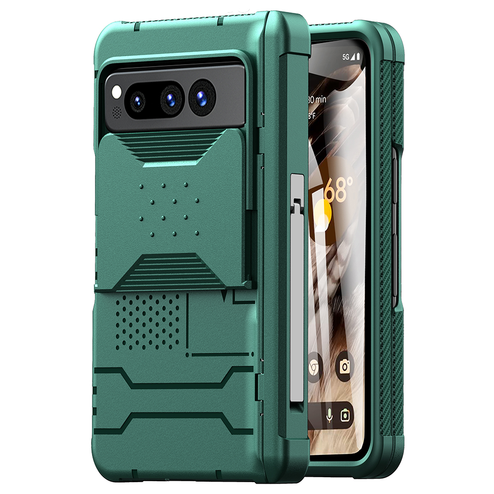 

GKK Für Google Pixel Faltkickstand -pc -hülle Dia -objektivschutz Telefonabdeckung Mit PET -bildschirmschutz - Grün, Google Pixel Fold