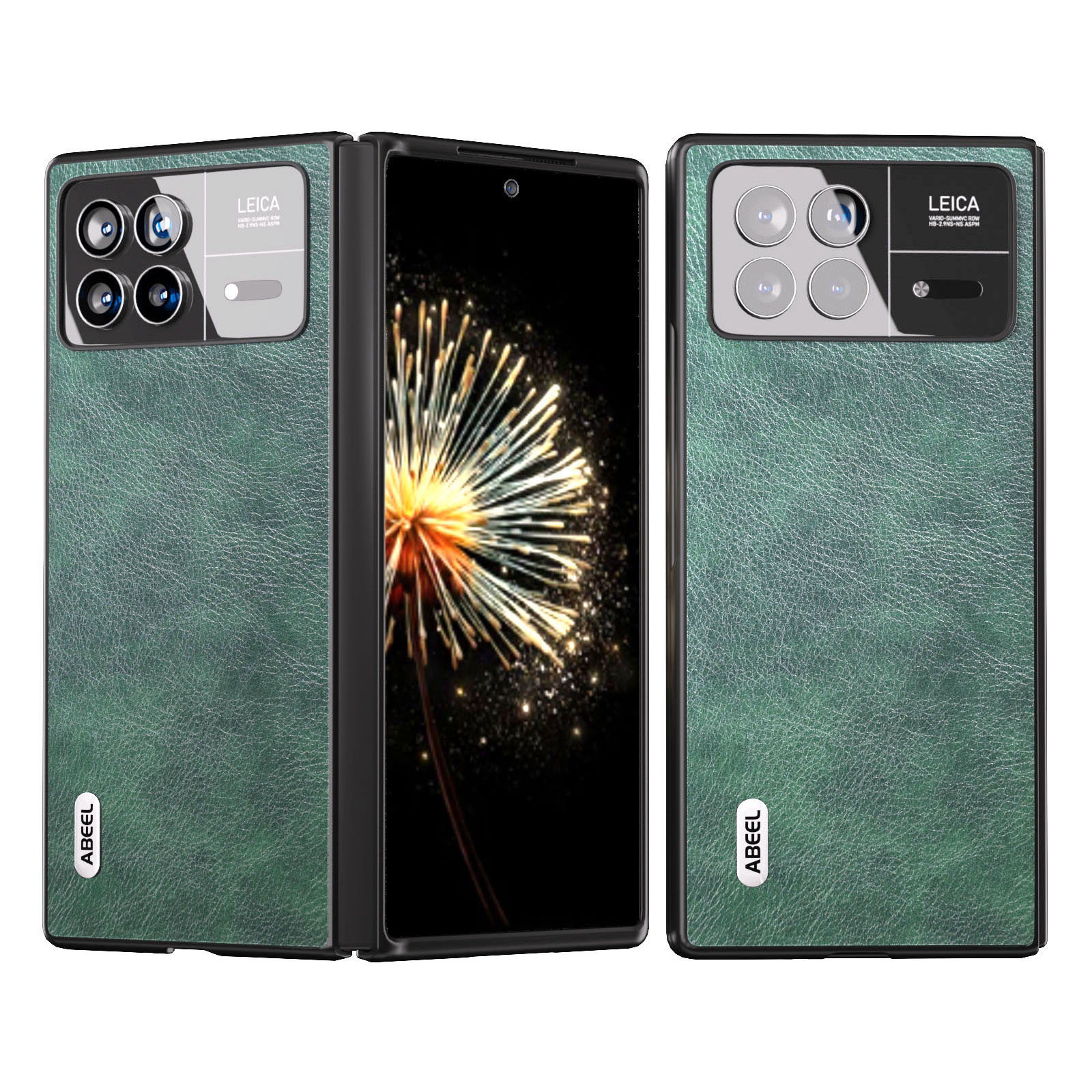 

ABEEL Für Xiaomi Mix Falt 3 5G PU Lederbeschichtete Pc-telefonabdeckung Litchi Textur Drop-Proof Shell Hülle - Grün, Xiaomi Mix Fold 3 5G