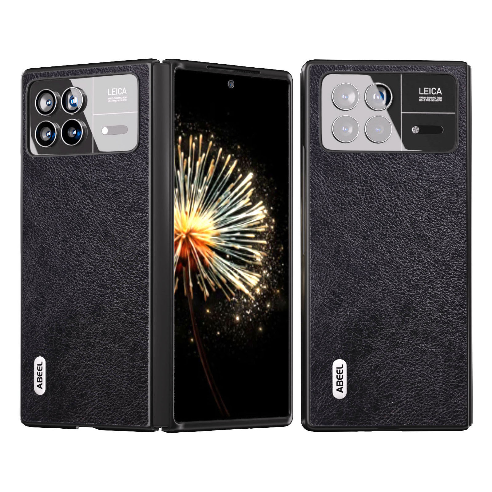 

ABEEL Für Xiaomi Mix Falt 3 5G PU Lederbeschichtete Pc-telefonabdeckung Litchi Textur Drop-Proof Shell Hülle - Schwarz, Xiaomi Mix Fold 3 5G