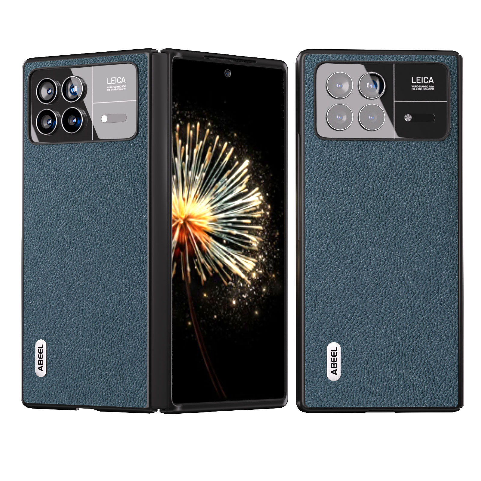 

ABEEL Für Xiaomi Mix Falt 3 5G Staubfeste Litchi Texture Phone Deckung Echtes Kuhleder + PC -schutzhülle - Grün, Xiaomi Mix Fold 3 5G