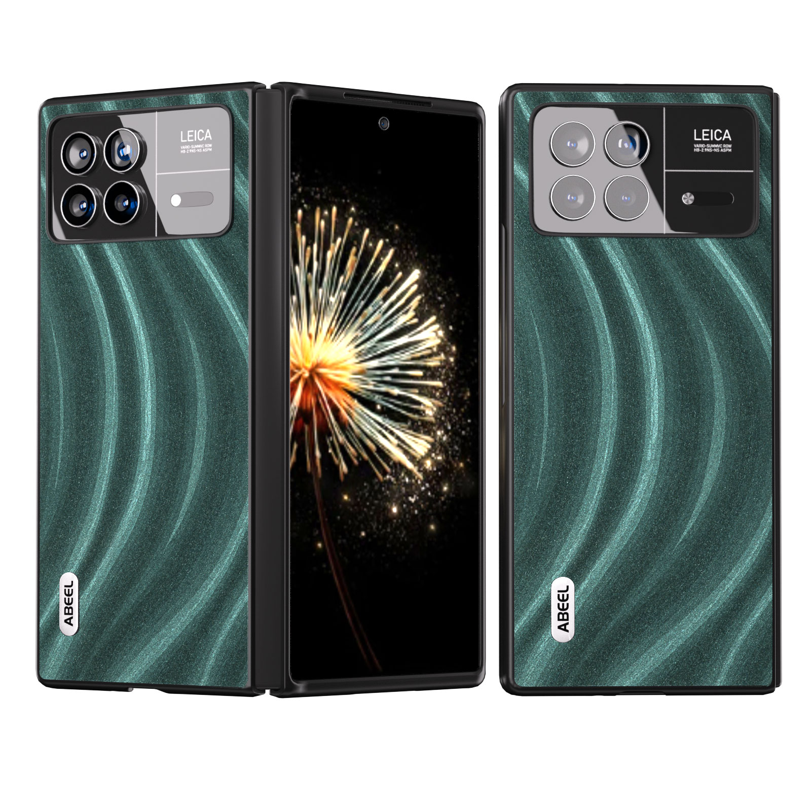 

ABEEL Milky Way -serie Für Xiaomi Mix Fold 3 5G Schockfeste Telefonhülle PU -leder -pc -rückdecke - Grün, Xiaomi Mix Fold 3 5G