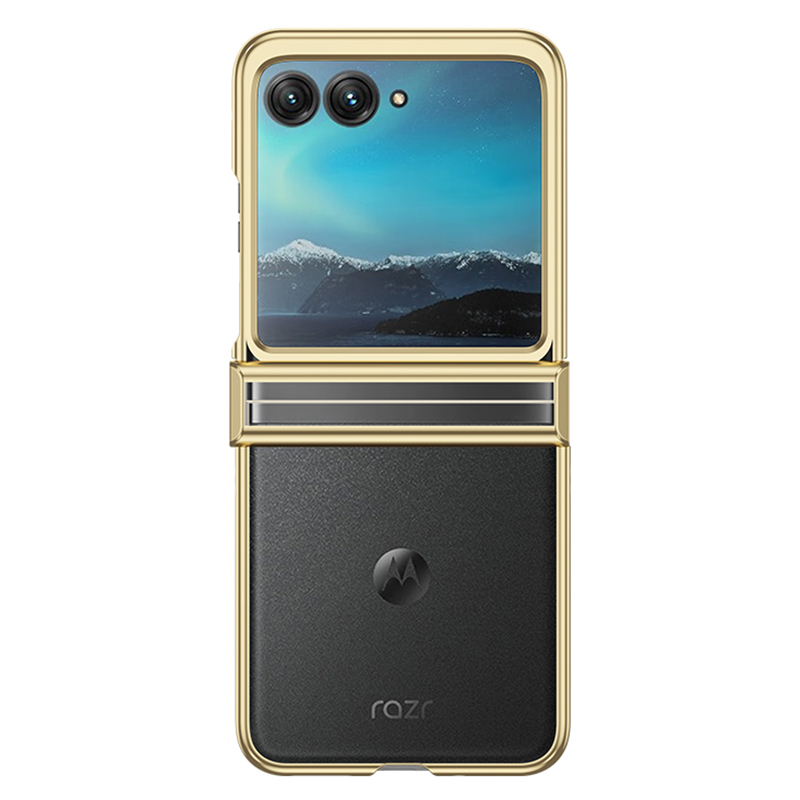 

Für Motorola Razr 40 Ultra 5G Anti-Scratch Hard-pc-telefonhülle Hinde-schutzelektroplierende Abdeckung - Champagner Gold, Motorola Razr 40 Ultra 5G