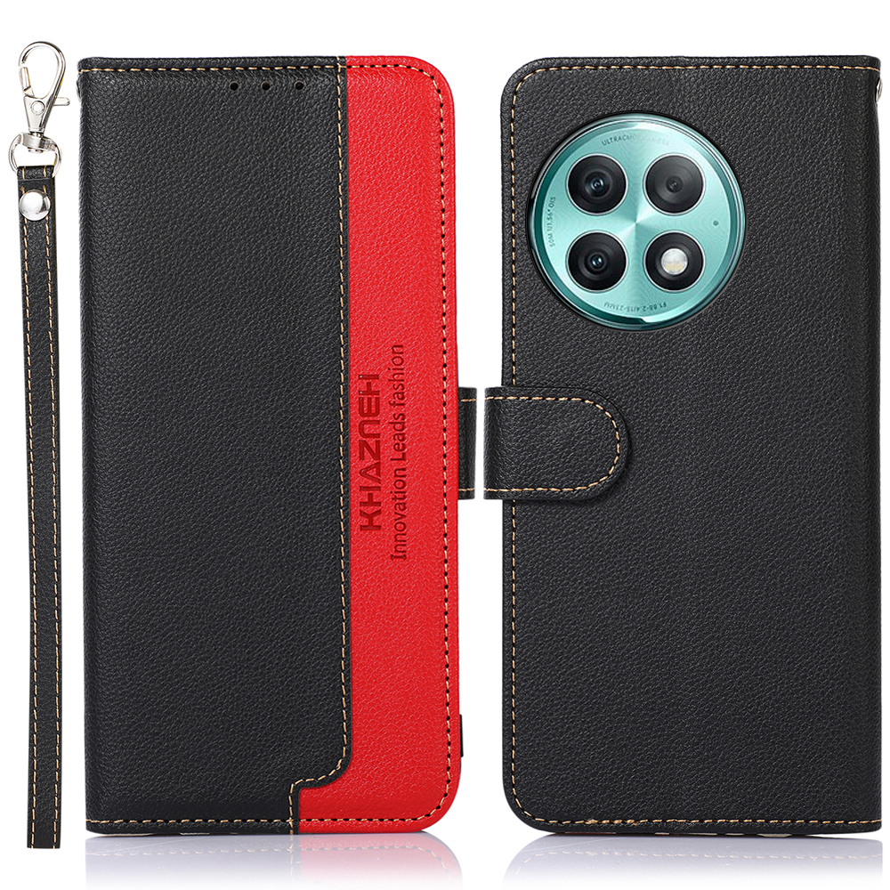 

Khazneh Für OnePlus Ace 2 Pro 5G Schockfeste Litchi Textur Telefonschale RFID Blocking Wallet Stand PU Lederhülle - Schwarz, OnePlus Ace 2 Pro 5G