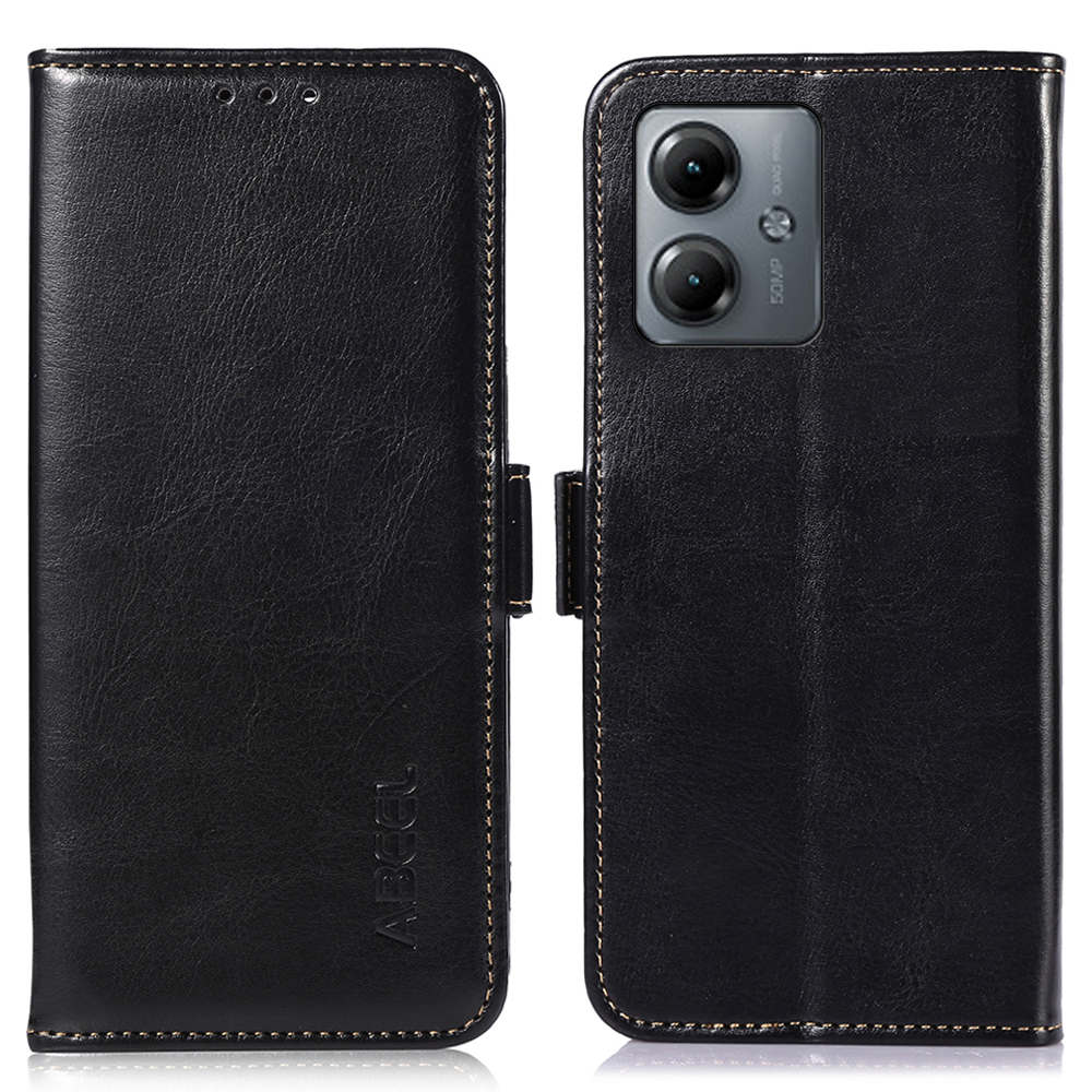 

Abeel Für Motorola Moto G14 4G Crazy Horse Textur Anti-kratzer Telefonhülle Leder Brieftasche Abdeckung - Schwarz, Motorola Moto G14 4G
