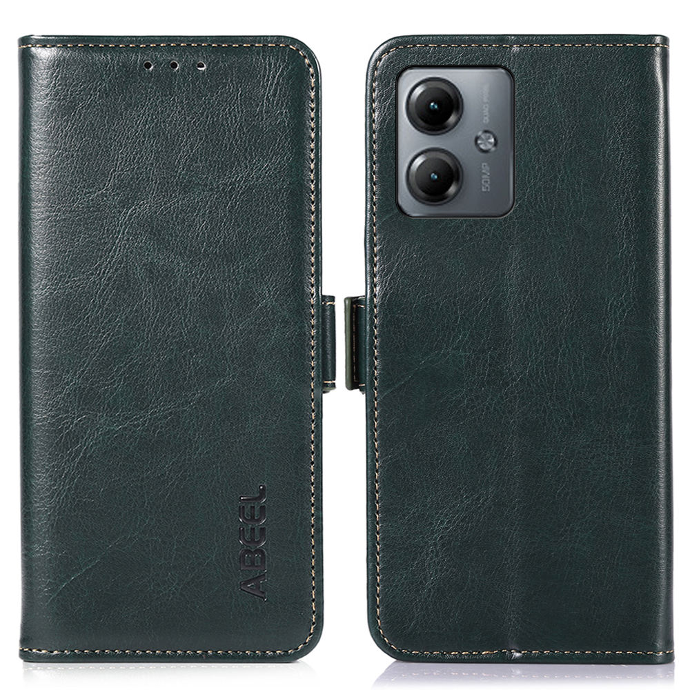 

Abeel Für Motorola Moto G14 4G Crazy Horse Textur Anti-kratzer Telefonhülle Leder Brieftasche Abdeckung - Grün, Motorola Moto G14 4G