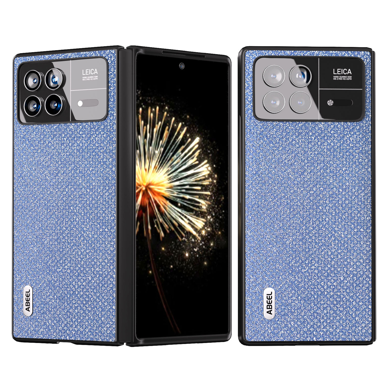 

ABEEL Für Xiaomi Mix Falt 3 5G PU Lederbeschichtete PC -strass -textur -hülle Schockdelie Telefonabdeckung - Blau, Xiaomi Mix Fold 3 5G