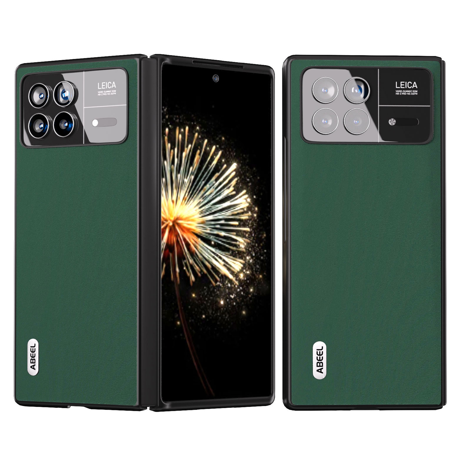 

ABEEL Für Xiaomi Mix Falt 3 5G Silly Formal Feely Habe Eurente Kuhleder Beschichtete PC Schockdes Abdeckung - Grün, Xiaomi Mix Fold 3 5G