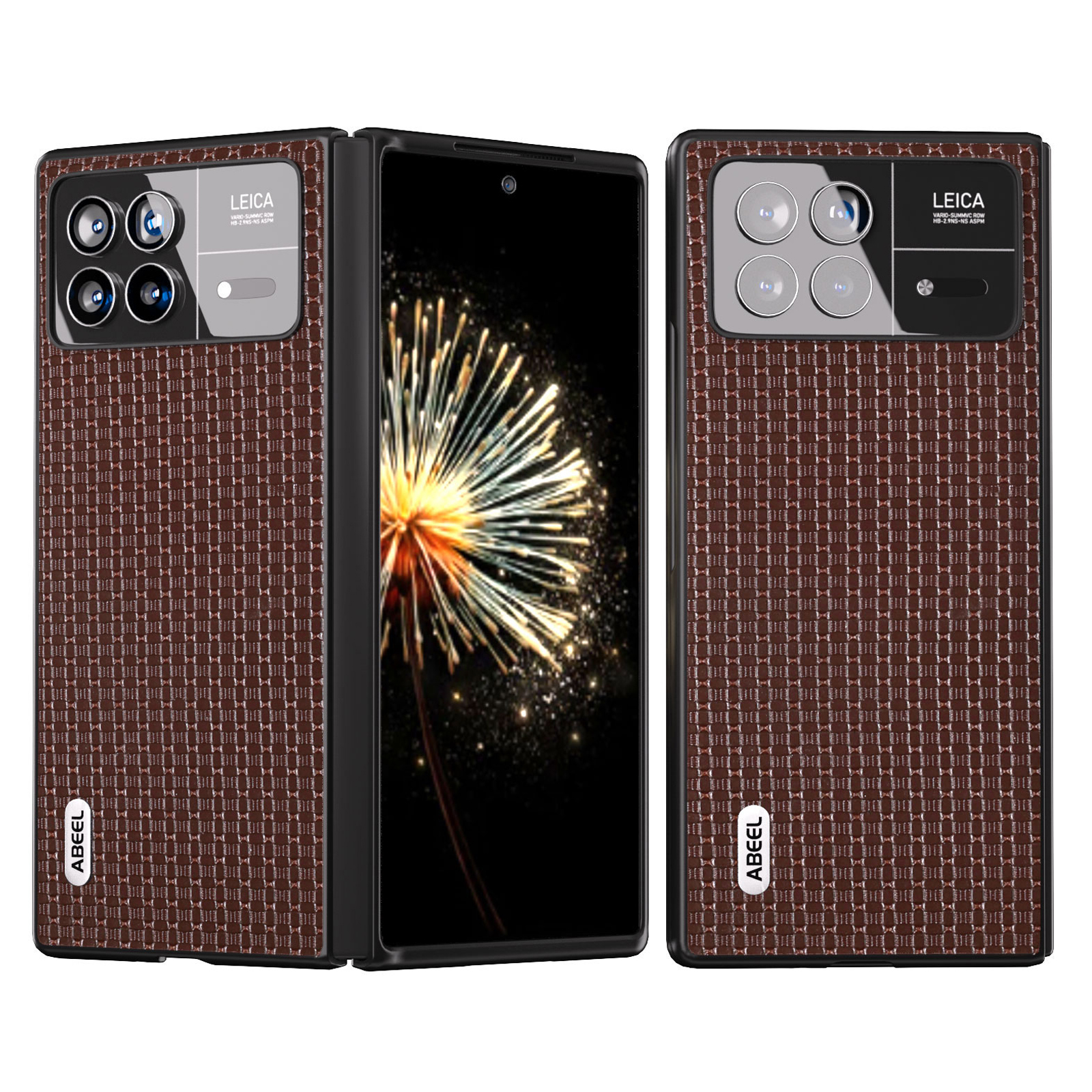 

ABEEL Für Xiaomi Mix Falt 3 5G Eurente Kow Lederbeschichtete PC -hülle Luxus Textur Schockdelie Telefonabdeckung - Kaffee, Xiaomi Mix Fold 3 5G