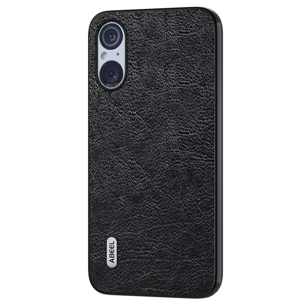 

ABEEL Für Sony Xperia 5 V PU Lederbeschichtete TPU+PC Telefonhülle Retro Litchi Textur Dropschutzabdeckung - Schwarz, Xperia 5 V