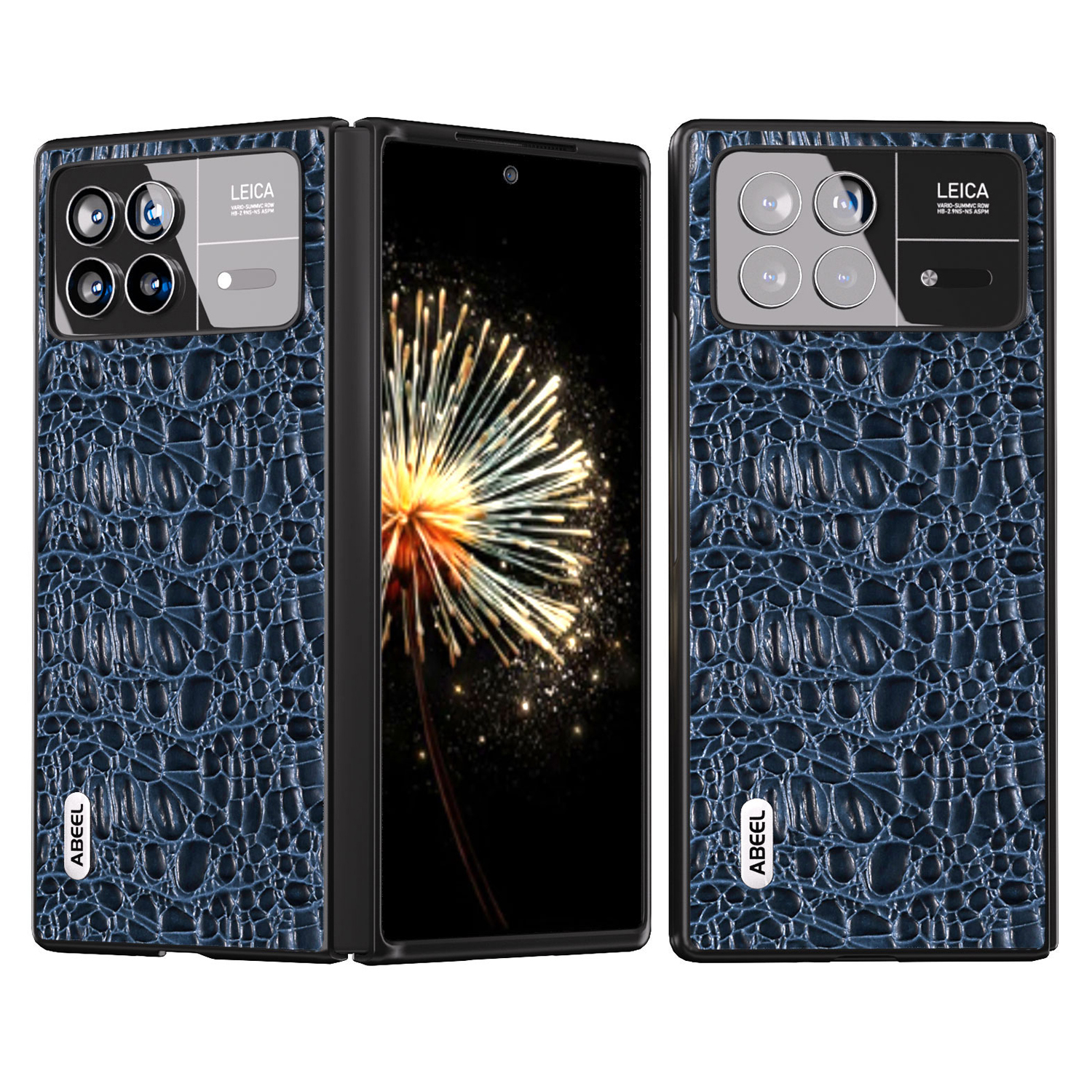 

ABEEL Für Xiaomi Mix Falt 3 5G Eurente Kuhleder+pc No-slip-hülle Canopy Textur Telefonabdeckung - Blau, Xiaomi Mix Fold 3 5G