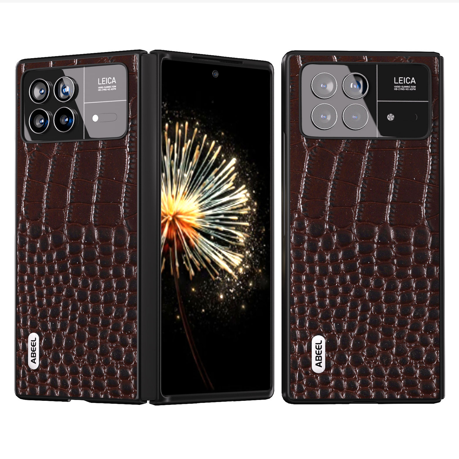 

ABEEL Für Xiaomi Mix Falt 3 5G Eurente Kuhleder+pc Schutzhülle Krokodiltextur Anti-kratzer-telefonabdeckung - Kaffee, Xiaomi Mix Fold 3 5G