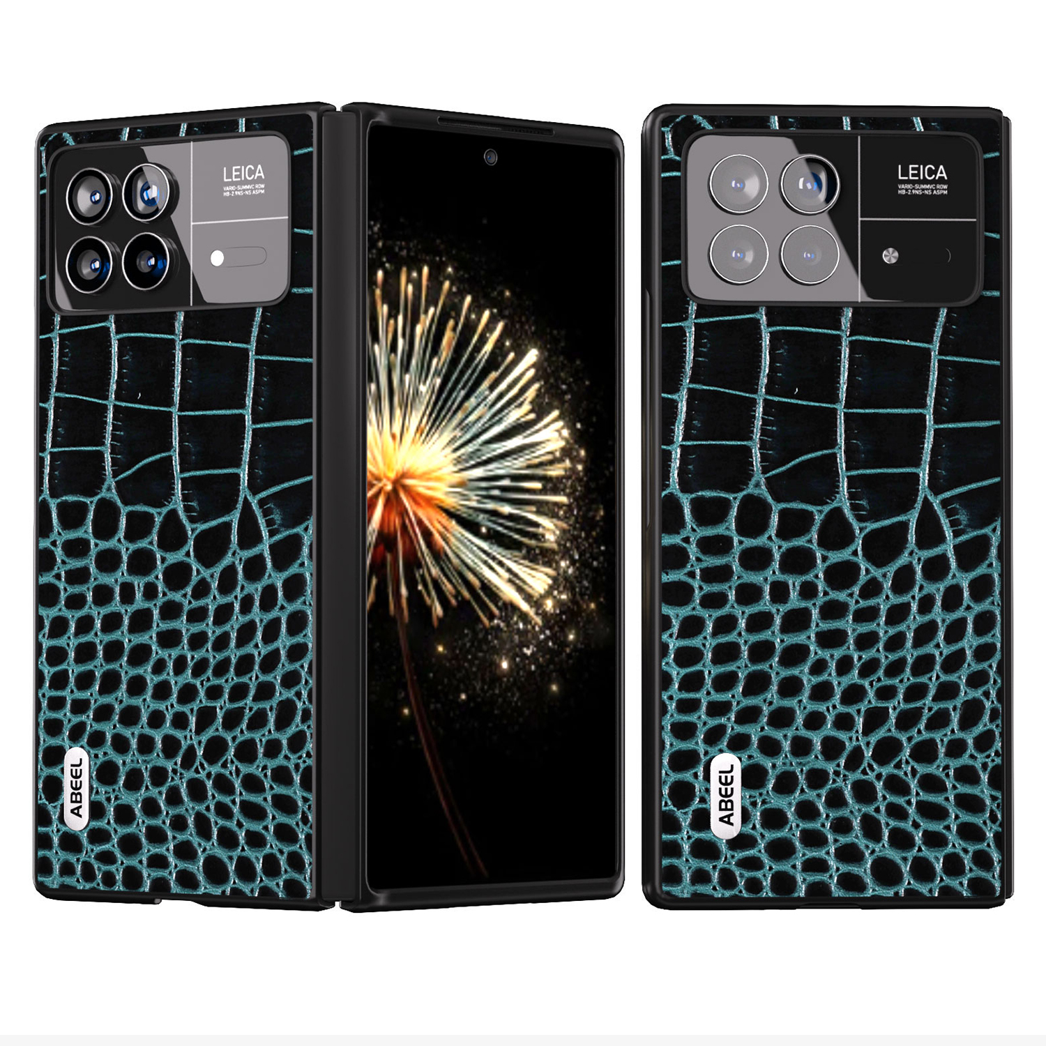 

ABEEL Für Xiaomi Mix Falt 3 5G Eurente Kuhleder+pc Schutzhülle Krokodiltextur Anti-kratzer-telefonabdeckung - Blau, Xiaomi Mix Fold 3 5G