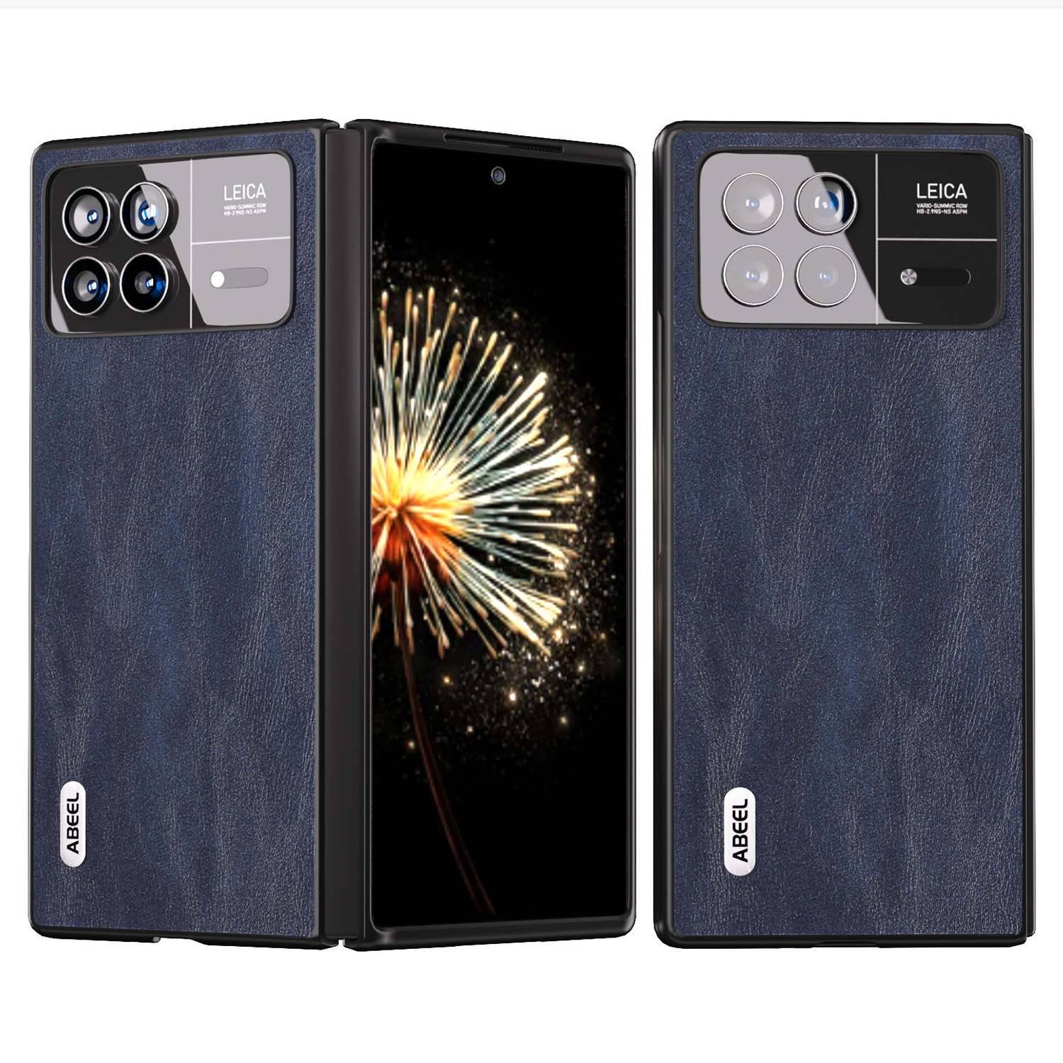 

ABEEL Für Xiaomi Mix Falt 3 5G PU Lederbeschichtete PC Anti-drop-hülle Cowide Textur Schockdelefonabdeckung - Blau, Xiaomi Mix Fold 3 5G