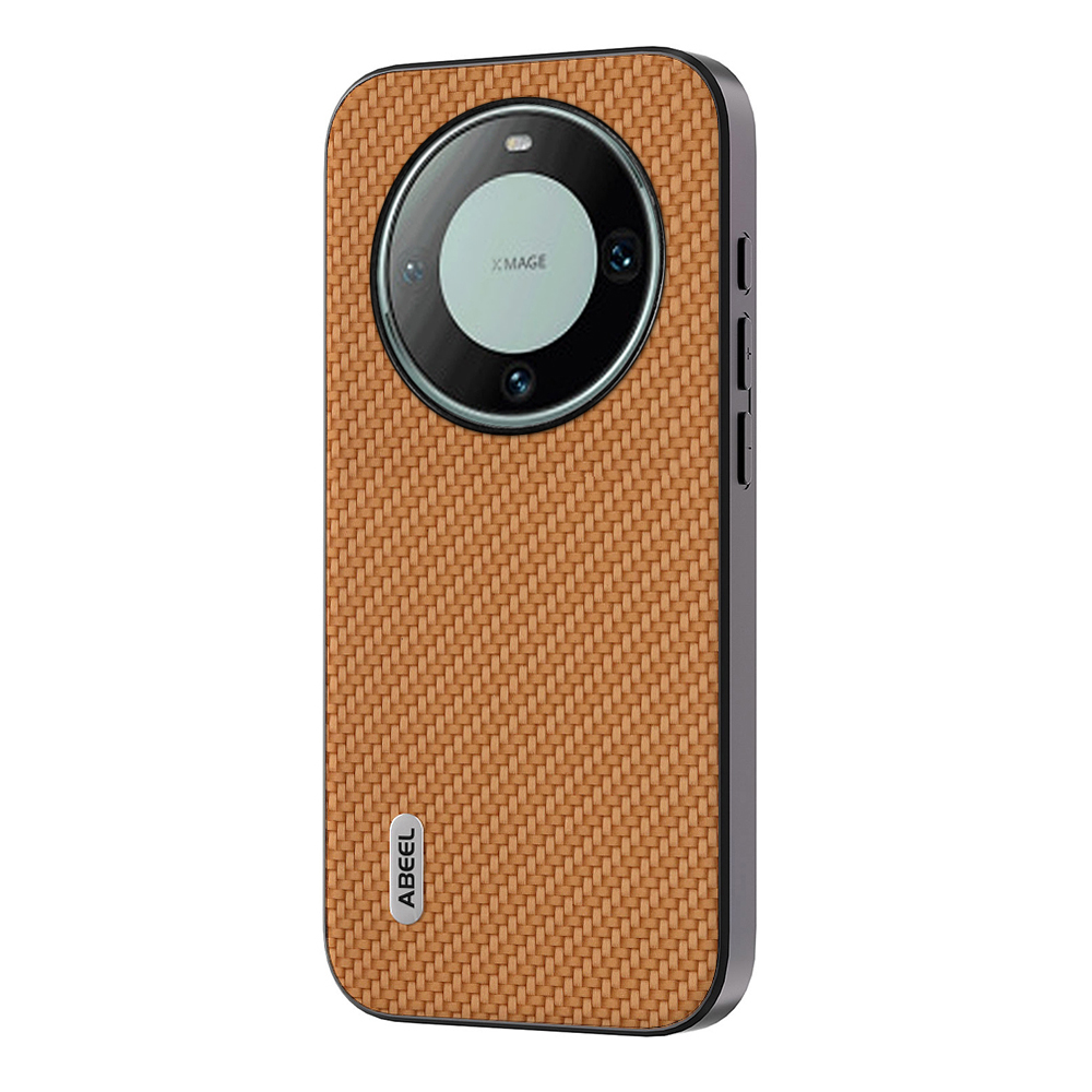 

ABEEL Für Huawei Mate 60 Pro Carbonfaser Texture Telefon Hülle PU Leder+pc+tpu -telefonabdeckung - Hellbraun, Huawei Mate 60 Pro