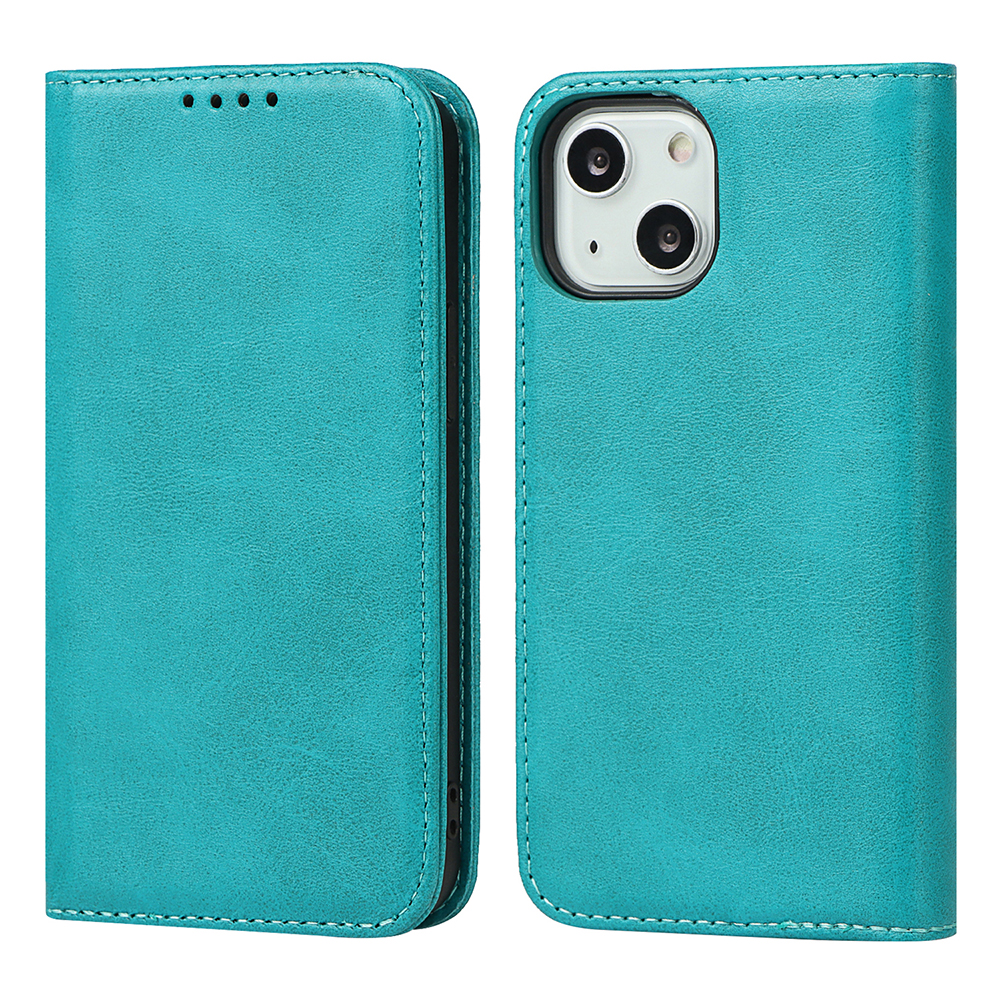 

Kalbstextur Schutzhülle Für Iphone 15, Anti-drogen-pu-leder-ständer Brieftasche Telefonabdeckung - Himmelblau, iPhone 15