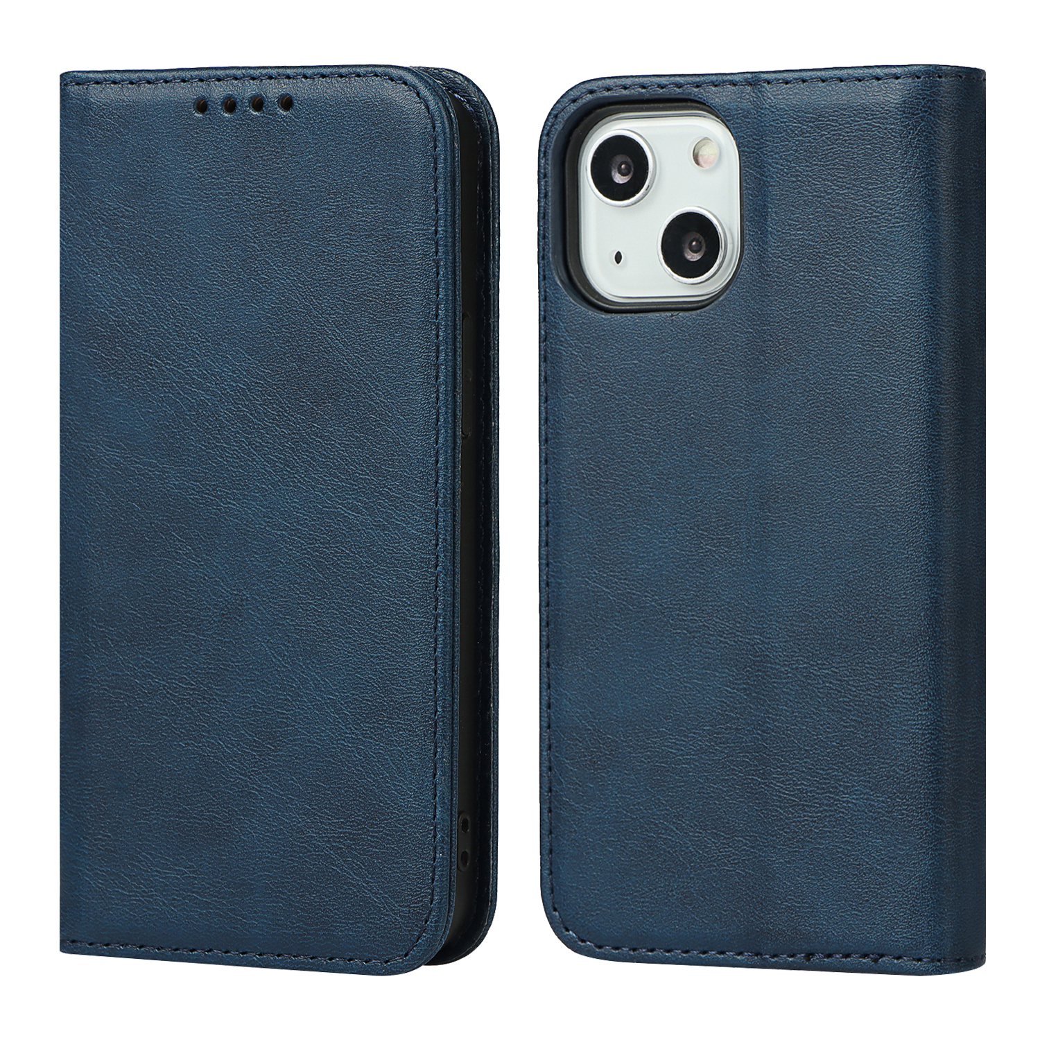 

Lederschutzhülle Für Iphone 15 Plus, Kalbstextur Anti-drop-ständer Brieftasche Telefonabdeckung - Blau, iPhone 15 Plus
