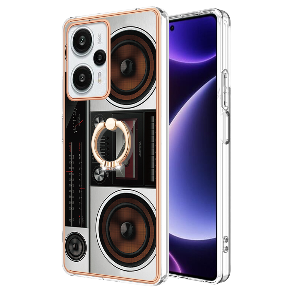 

YB IMD Series-20-stil D Elektroplattiertes Telefonfall Für Xiaomi Poco F5 5G / Redmi Note 12 Turbo, IMD 2,0 mm TPU -kickstand Zurück - Radio, Xiaomi Poco F5 5G