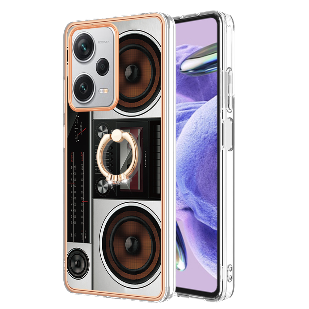 

YB IMD Series-20-stil D Für Xiaomi Redmi Note 12 Pro+ 5G 2,0 mm TPU Anti-kratzer-hülle Elektropliertes Imd-kickstand-telefonabdeckung - Radio, Xiaomi Redmi Note 12 Pro+ 5G