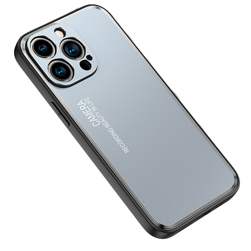 

Für Iphone 15 Pro Max TPU + Aluminiumlegierung Anti-drop-abdeckung Mattes Anti-fingerabdruck-telefonfall - Blau, iPhone 15 Pro Max