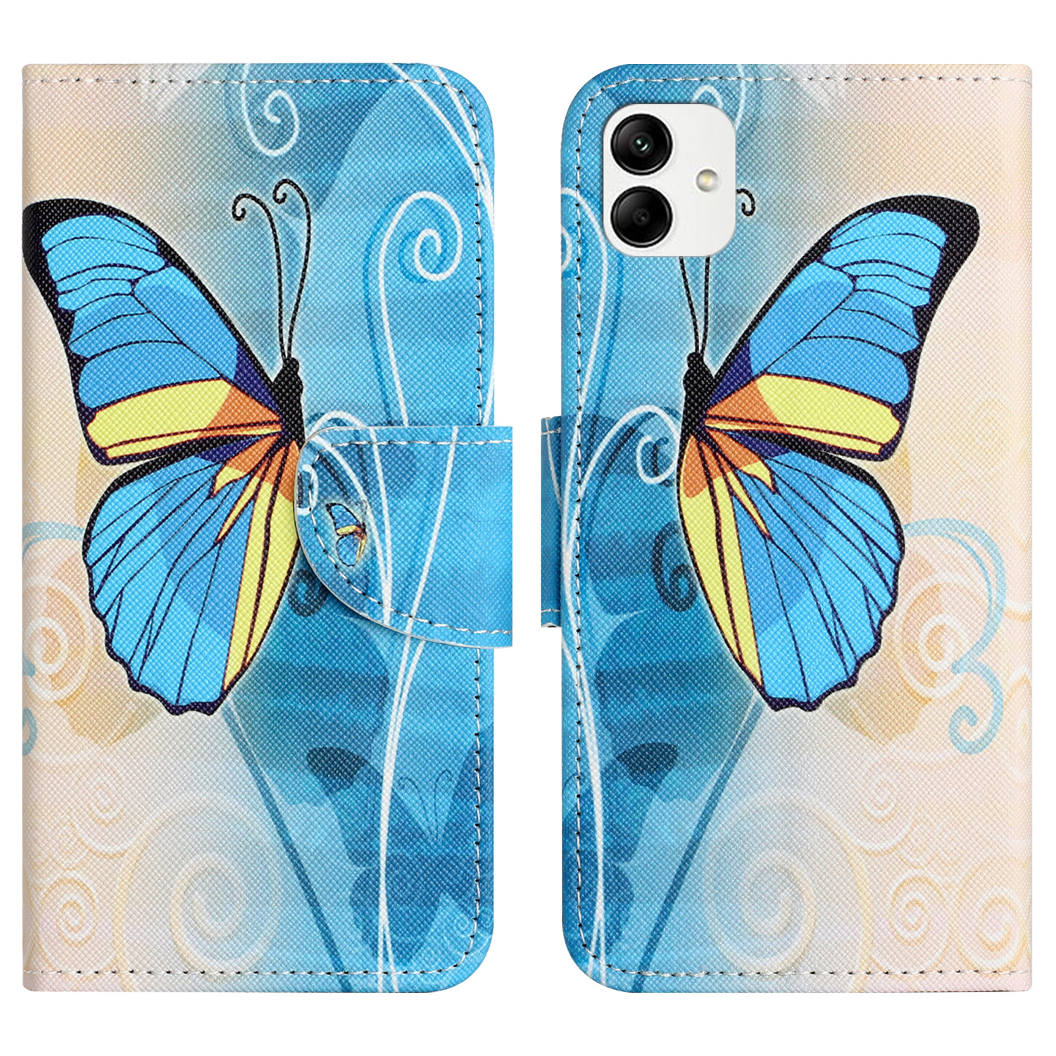 

PU Leder -stand Wallet Hülle Für Motorola Moto G14 4g, Cross Textur Muster Druck Telefonabdeckung - Schmetterling, Motorola Moto G14 4G
