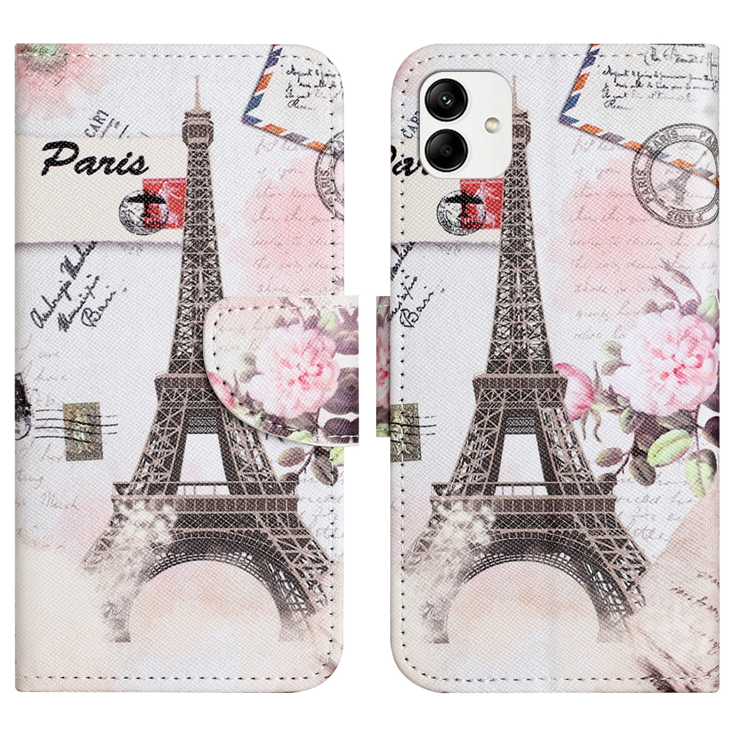 

PU Leder -stand Wallet Hülle Für Motorola Moto G14 4g, Cross Textur Muster Druck Telefonabdeckung - Turm, Motorola Moto G14 4G