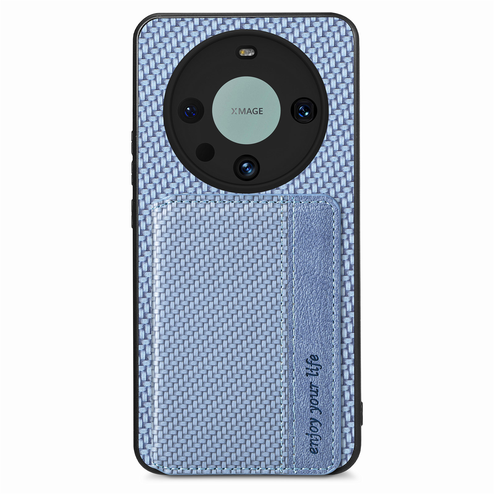 

Brieftasche Kickstand -telefonhülle Für Huawei Mate 60 Pro, Kohlefasertextur Leder+pc+tpu -abdeckung - Blau, Huawei Mate 60 Pro