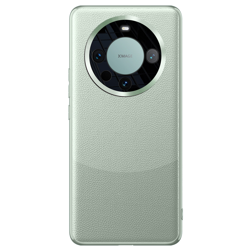 

Für Huawei Mate 60 Pro Metal Lens Design Contrast Color Hülle Strukturierte PU -leder -beschichtete TPU + PC -telefonabdeckung - Hellgrün, Huawei Mate 60 Pro