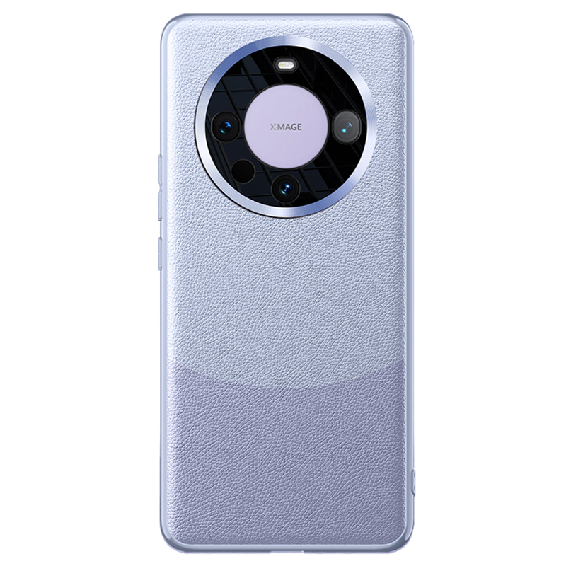 

Für Huawei Mate 60 Pro Metal Lens Design Contrast Color Hülle Strukturierte PU -leder -beschichtete TPU + PC -telefonabdeckung - Lila, Huawei Mate 60 Pro
