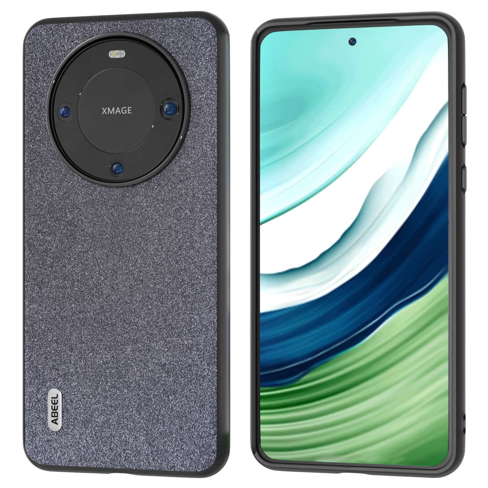 

ABEEL Für Huawei Mate 60 Glitzer Leder Mit Tpu+pc-hülle Anti-kratzer-mobiltelefonabdeckung - Schwarz, Huawei Mate 60