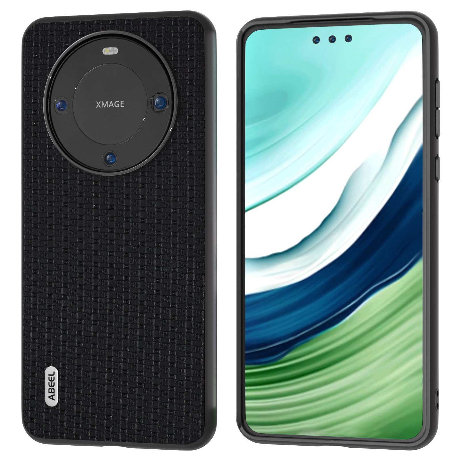 

ABEEL Für Huawei Mate 60 Pro Phone Case Luxus Textur Kowide Leder -pc+tpu -abdeckung - Schwarz, Huawei Mate 60 Pro