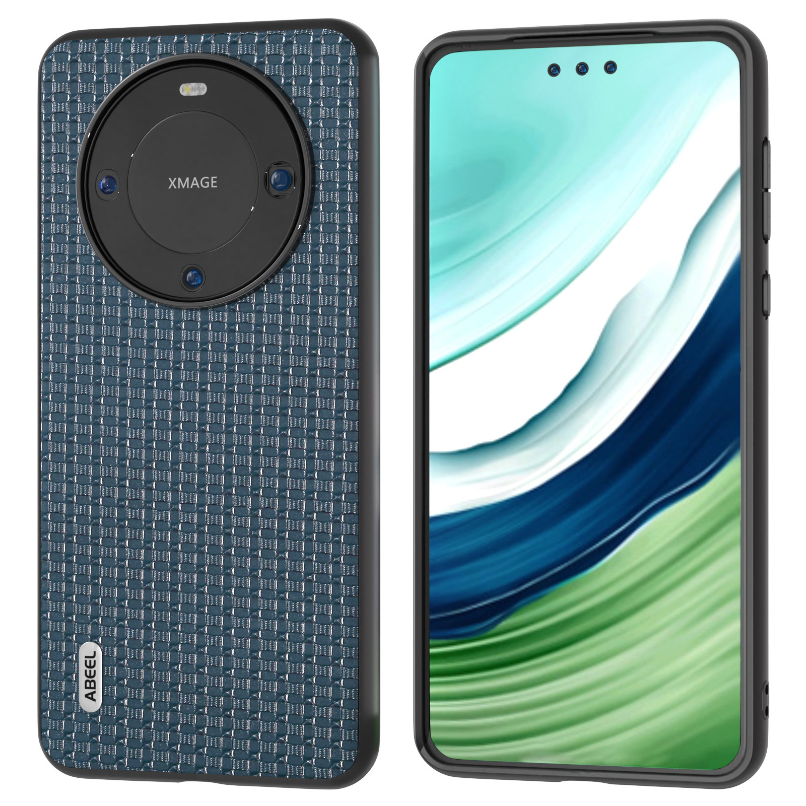 

ABEEL Für Huawei Mate 60 Pro Phone Case Luxus Textur Kowide Leder -pc+tpu -abdeckung - Blau, Huawei Mate 60 Pro