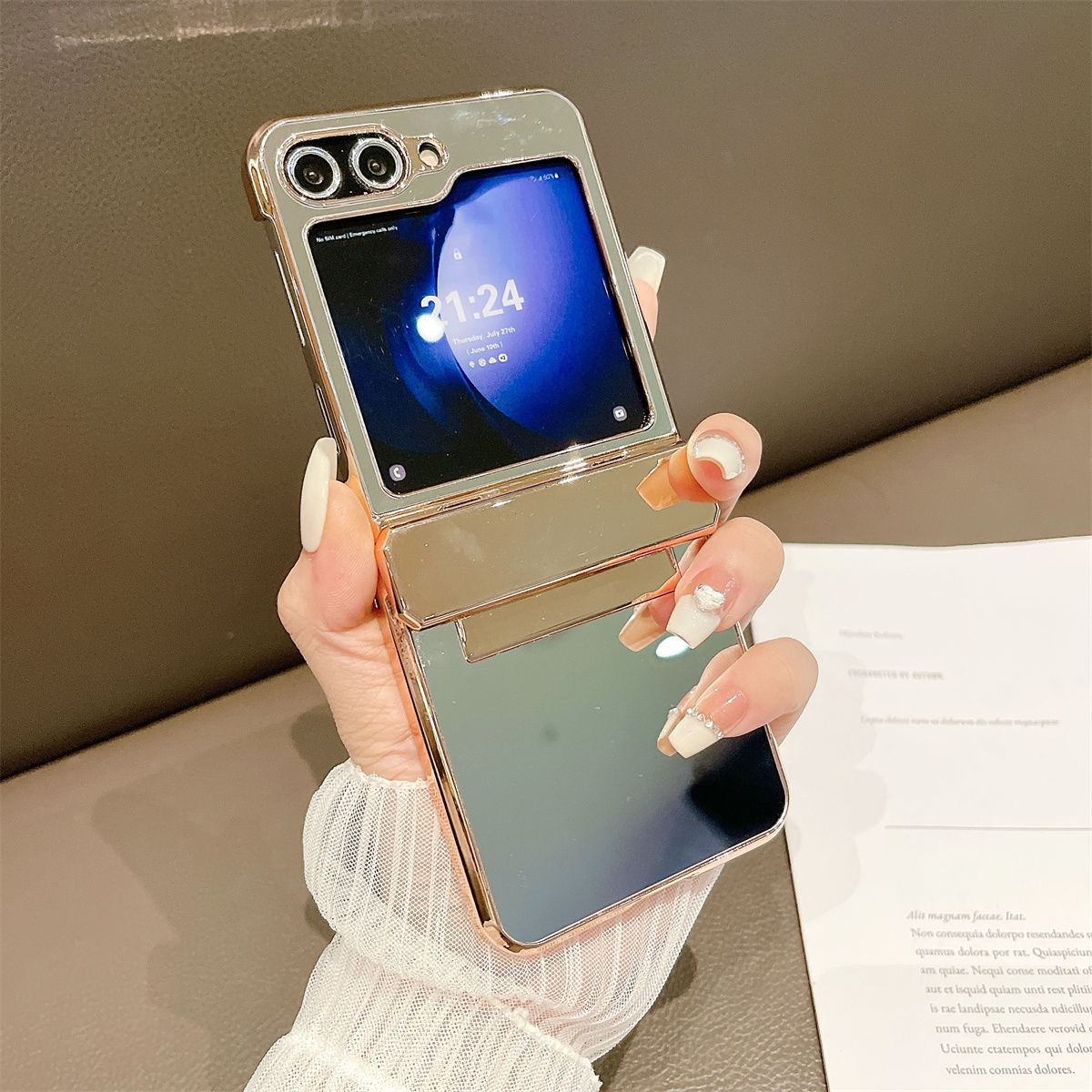 

Spiegeloberfläche Hartes Pc-hülle Für Samsung Galaxy Z Flip5 5G Schockdosenkoffer Anti-Drop Slim Phone Deckung, Galaxy Z Flip5 5G