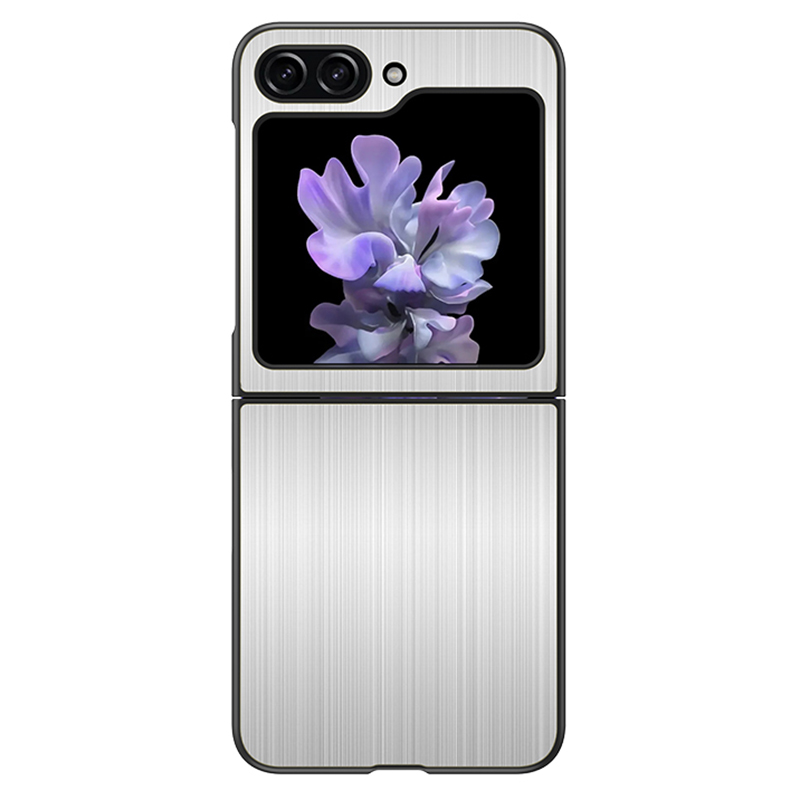 

Für Samsung Galaxy Z Flip5 5G Edelstahl + Pc-hülle Anti-kratzer-mobiltelefonschutzabdeckung - Silber, Galaxy Z Flip5 5G