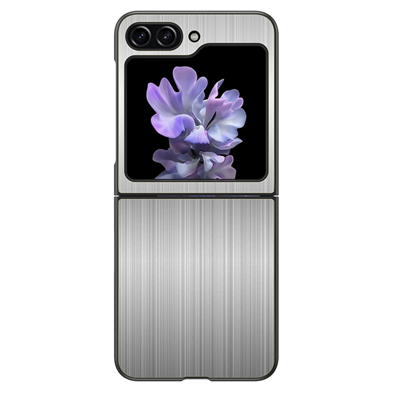 

Für Samsung Galaxy Z Flip5 5G Edelstahl + Pc-hülle Anti-kratzer-mobiltelefonschutzabdeckung - Grau, Galaxy Z Flip5 5G