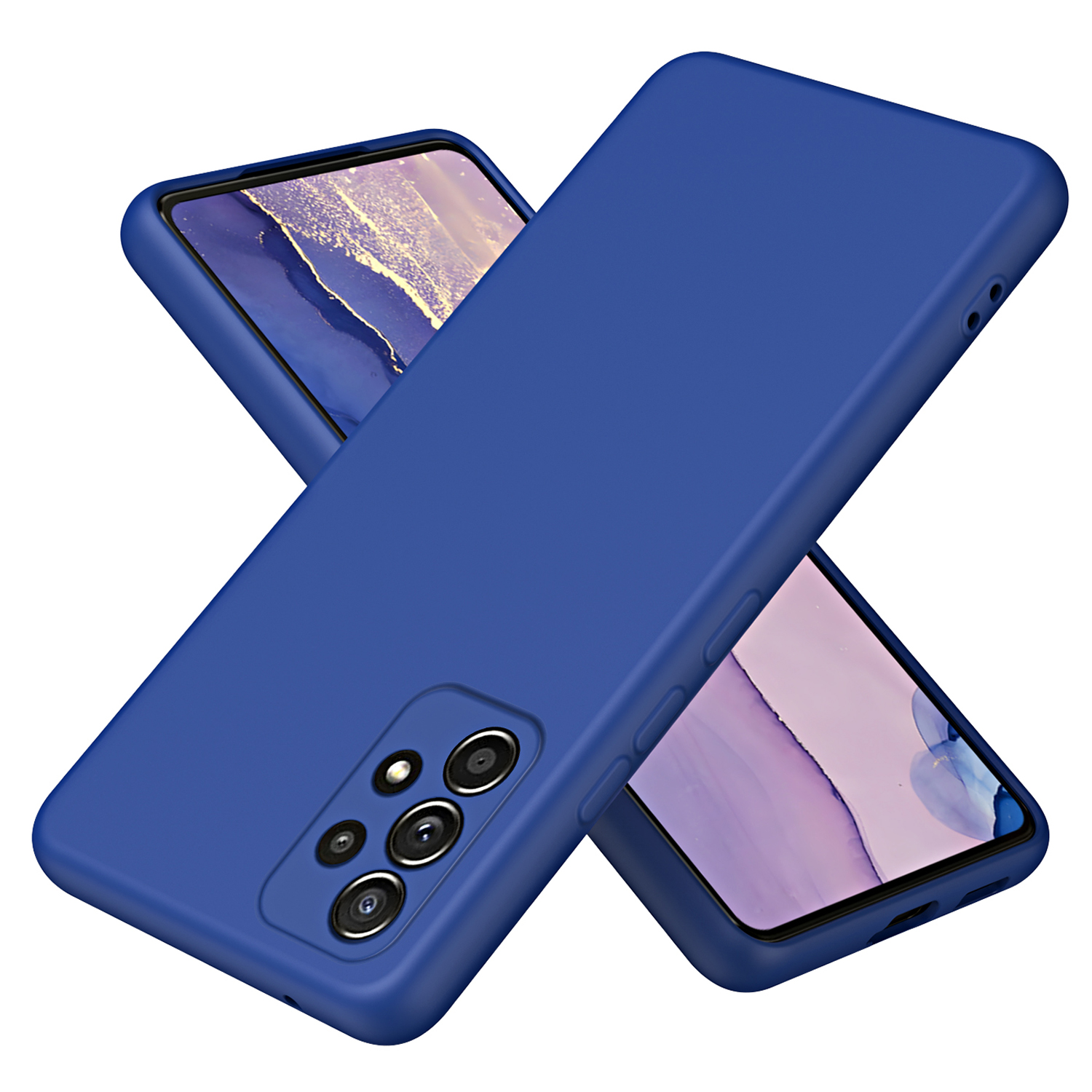 

Gummiert 2,2 mm TPU -telefongehäuse Für Samsung Galaxy A52 4G / 5g / A52s 5g, Faserfaserschockabdeckung - Blau, Galaxy A52 4G