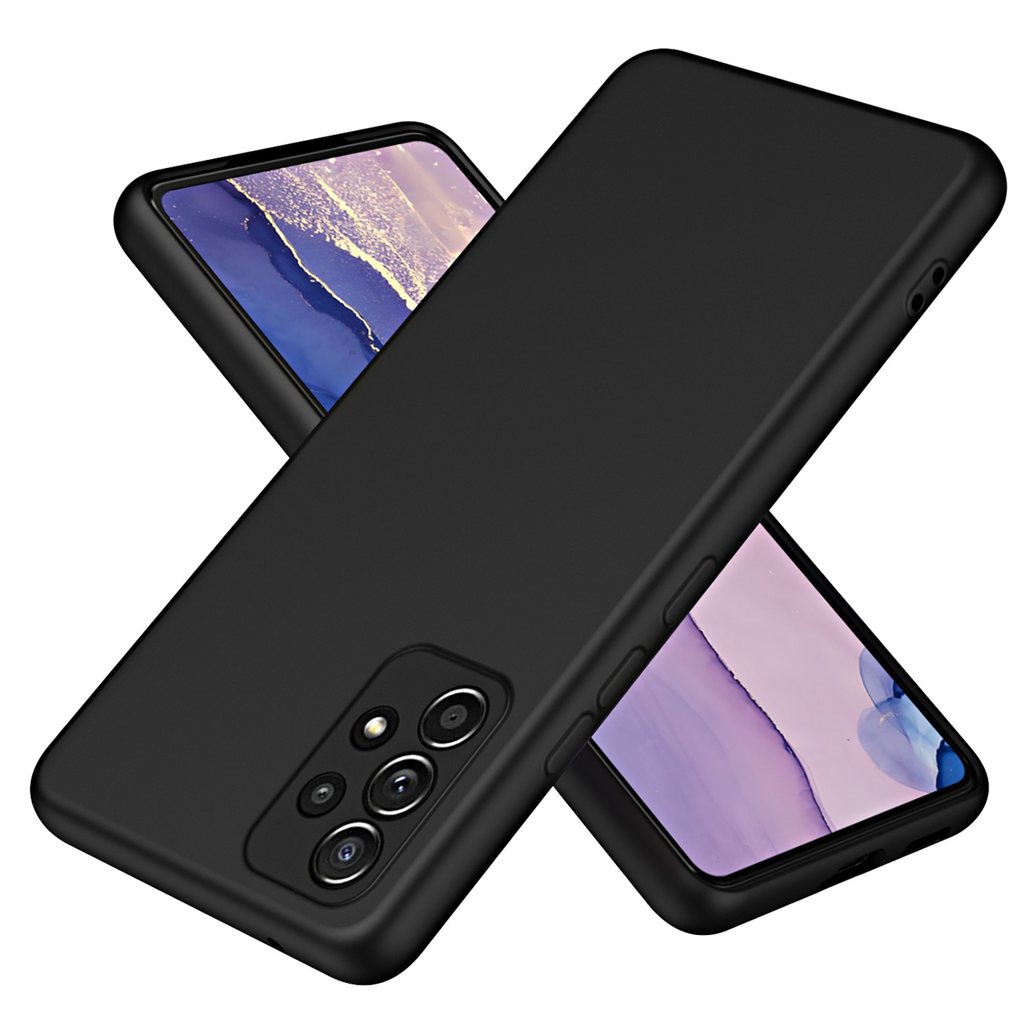 

Gummiert 2,2 mm TPU -telefongehäuse Für Samsung Galaxy A52 4G / 5g / A52s 5g, Faserfaserschockabdeckung - Schwarz, Galaxy A52 4G