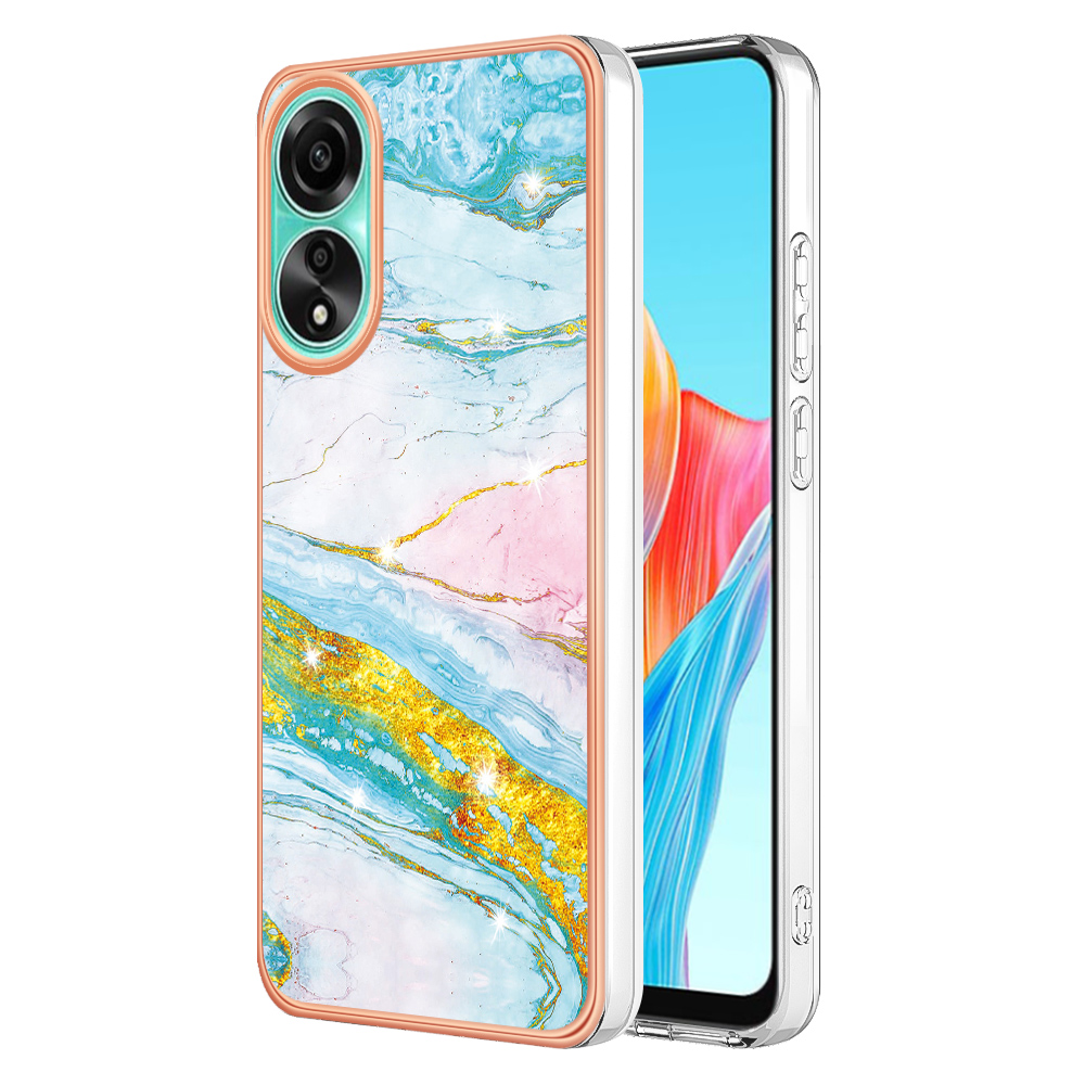 

YB Imd-serie-2 Für Oppo A78 4G Elektroplattierte Marmor-telefonhülle IMD TPU Anti-scratch-abdeckung - Grün 004, Oppo A78 4G