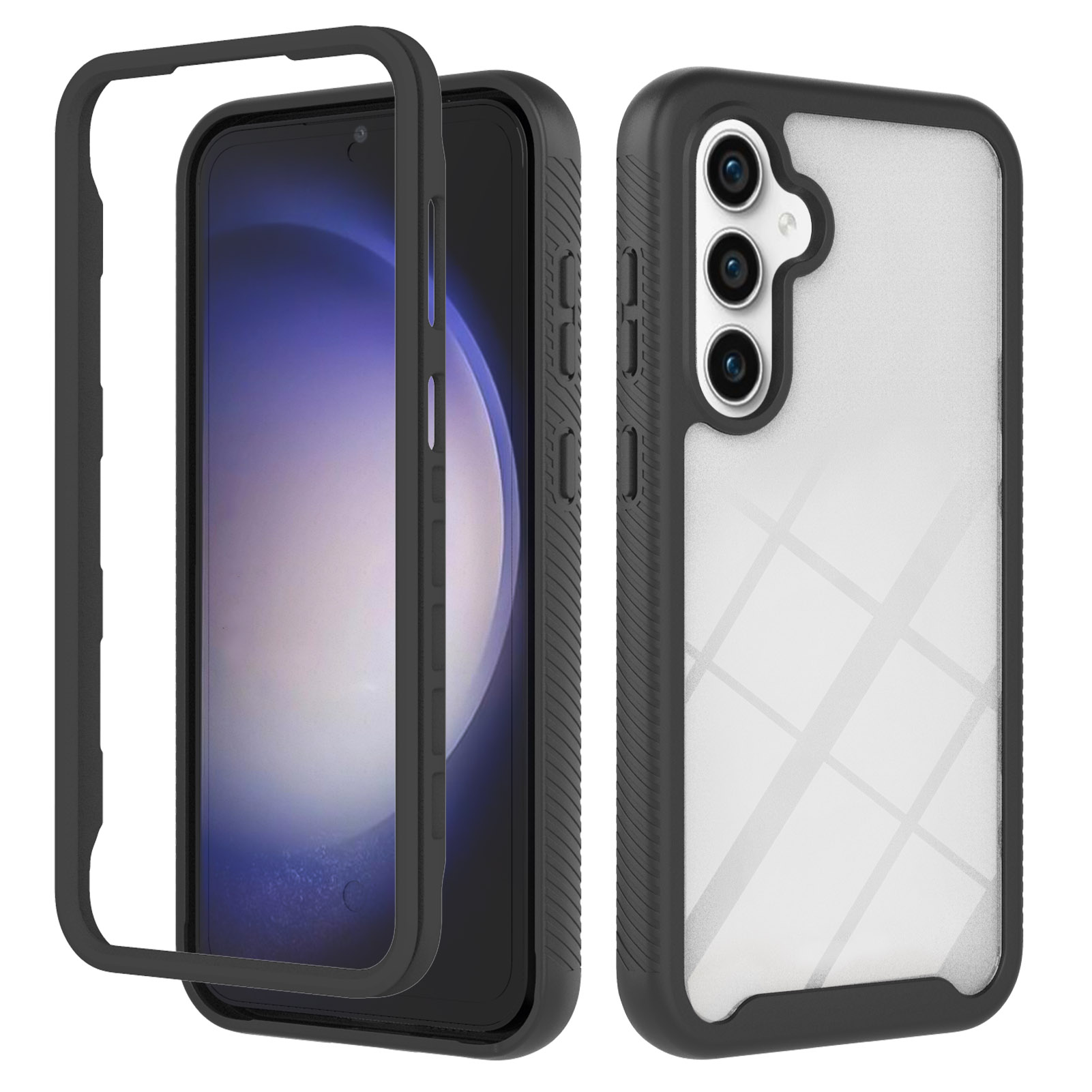 

YB PC Series-3 Für Samsung Galaxy S23 fe Pc+tpu-schutzhülle Transparentes Telefonabdeckung - Schwarz, Galaxy S23 FE