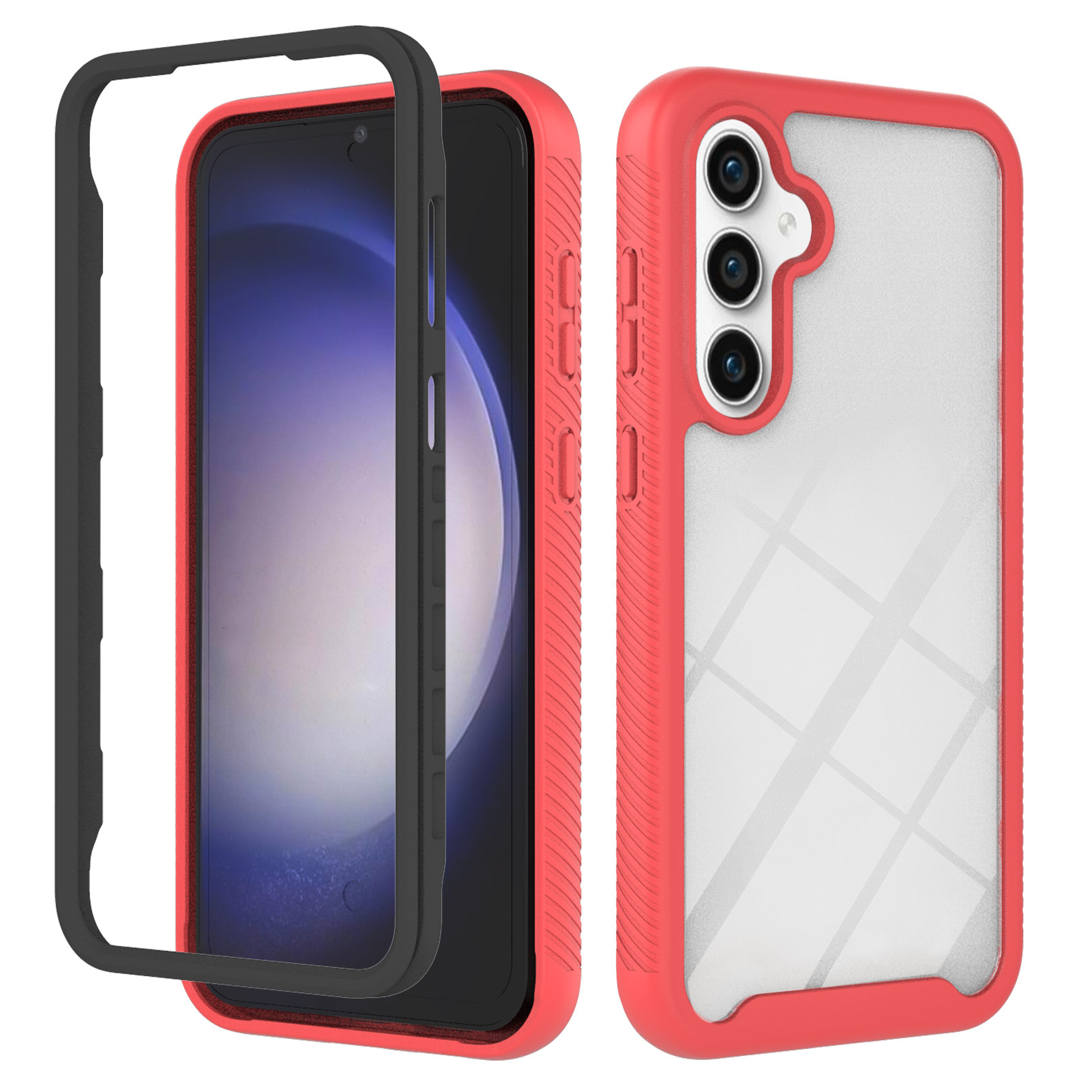 

YB PC Series-3 Für Samsung Galaxy S23 fe Pc+tpu-schutzhülle Transparentes Telefonabdeckung - Rot, Galaxy S23 FE