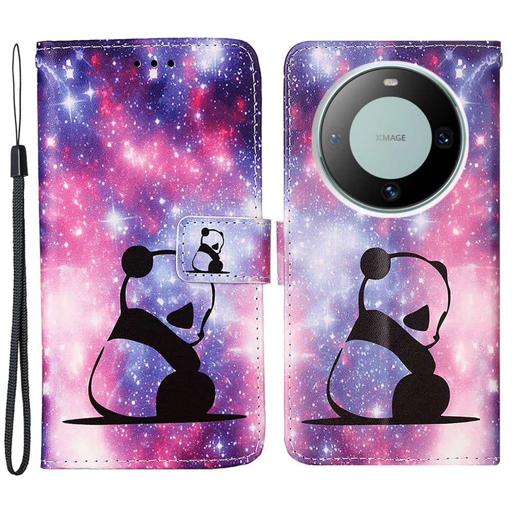 

Yb-muster Druckleder Serie-4 Für Huawei Mate 60 Pro Leder Brieftasche Hülle Telefonabdeckung - Baby Panda, Huawei Mate 60 Pro