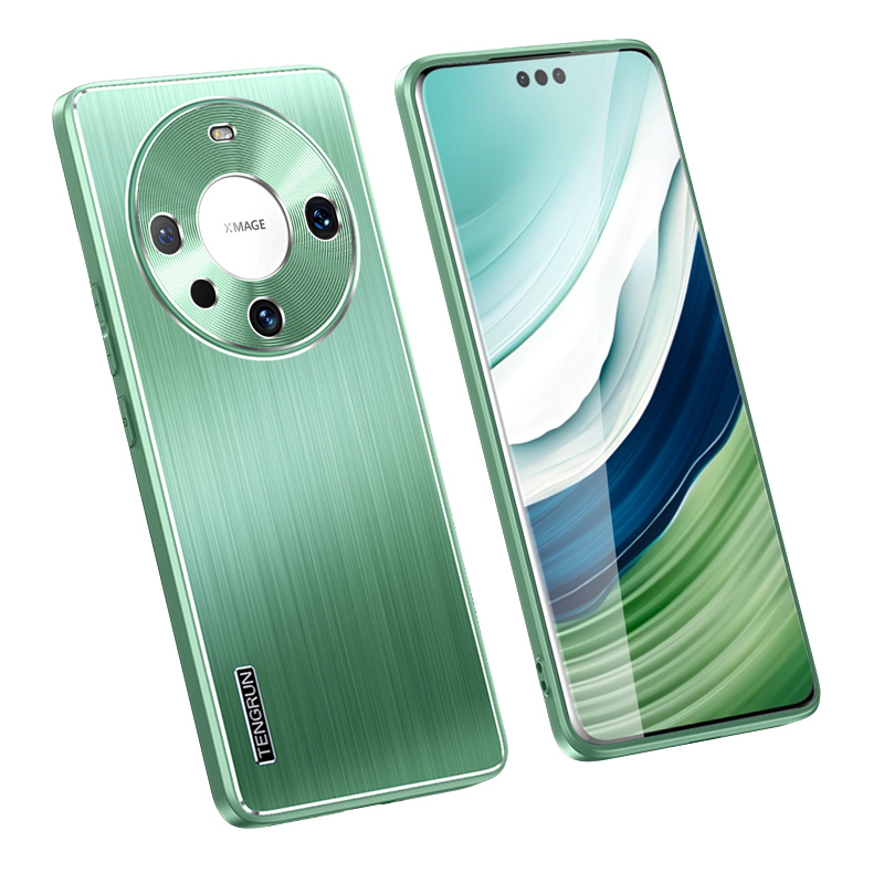 

Schutzhülle Für Huawei Mate 60 Gebürstete Telefonhülle Anti-kratzer-tpu+metall-rückseite Mit Cd-venen-objektivschutz - Matcha Green, Huawei Mate 60