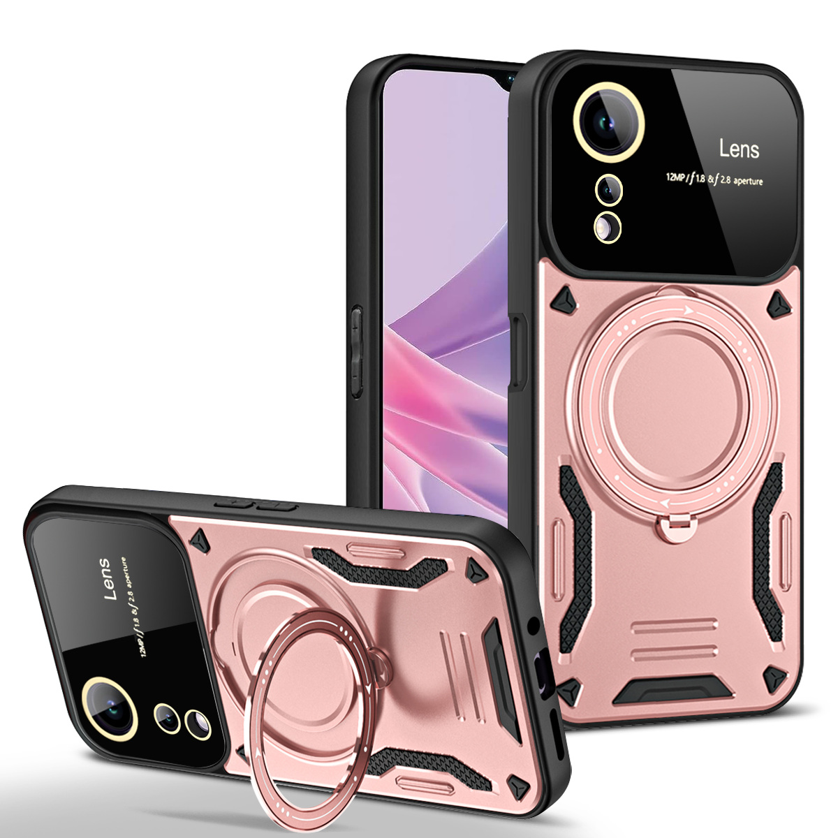 

Rotierender Ring -kickstand -fall Für Oppo A78 5G PC+TPU Magnetische Telefonabdeckung Kompatibel Mit Magsafe - Roségold, Oppo A78 5G