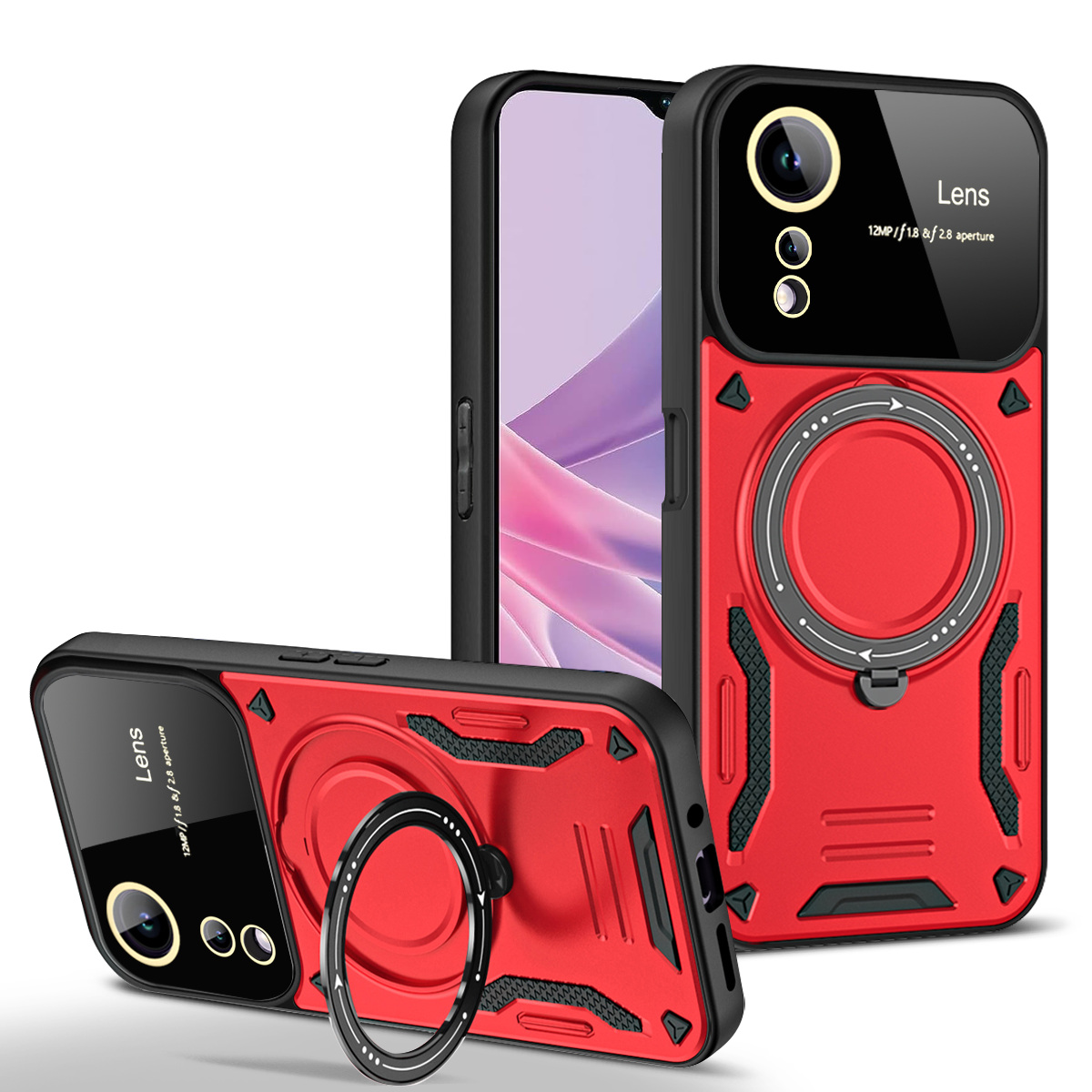

Rotierender Ring -kickstand -fall Für Oppo A78 5G PC+TPU Magnetische Telefonabdeckung Kompatibel Mit Magsafe - Rot, Oppo A78 5G